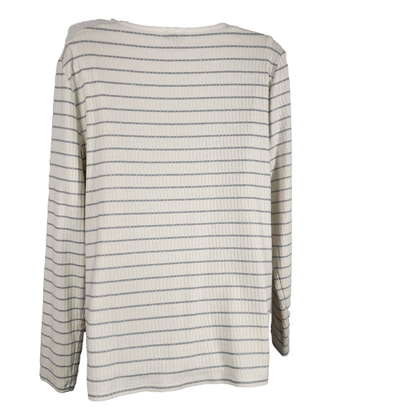 Talbots Womens 2 Pc Cardigan Tank Top Large Knit Ribbed Button Striped Metallic - Picture 3 of 12